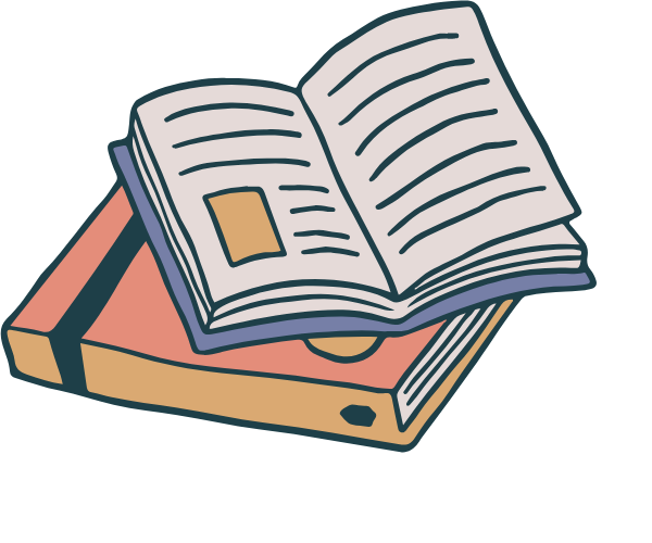 Illustration eines offenen Buches als Symbol für Lernen, Bildung und Wissen